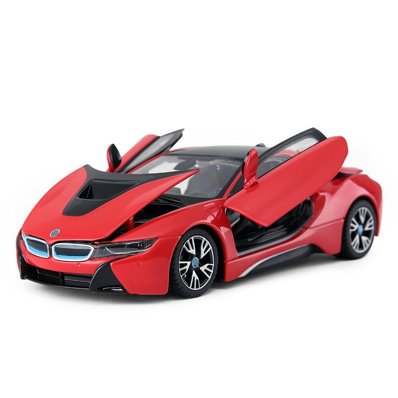 Free delivery 1:24 BMW I8 Supercar alloy car model Diecasts & Toy Vehicles Collect gifts Non-remote control type transport toy