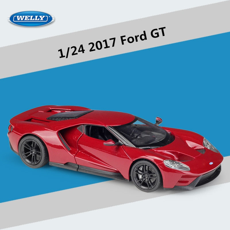 WELLY 1:24 Ford GT 2017 Alloy Sports Car Model Diecast Metal Toy Vehicle Car Model High Simulation Collection Children Toy Gifts