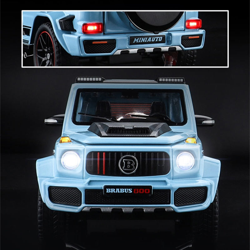 1:24 Mercedes Benz BRABUS G800 High Simulation Diecast Metal Alloy Model car Sound Light Pull Back Collection Kids Toy Gift