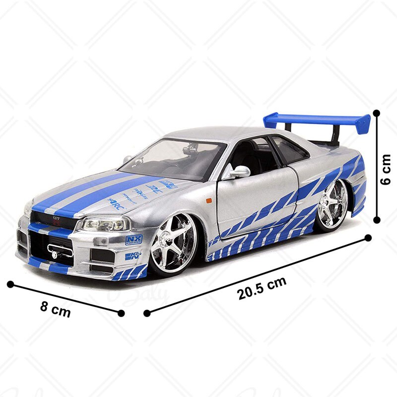 Jada 1:24 Nissan Skyline GTR R34 Diecasts & Toy Vehicles Alloy Metal Car Model High Simulation Collectible Toys Gift J230