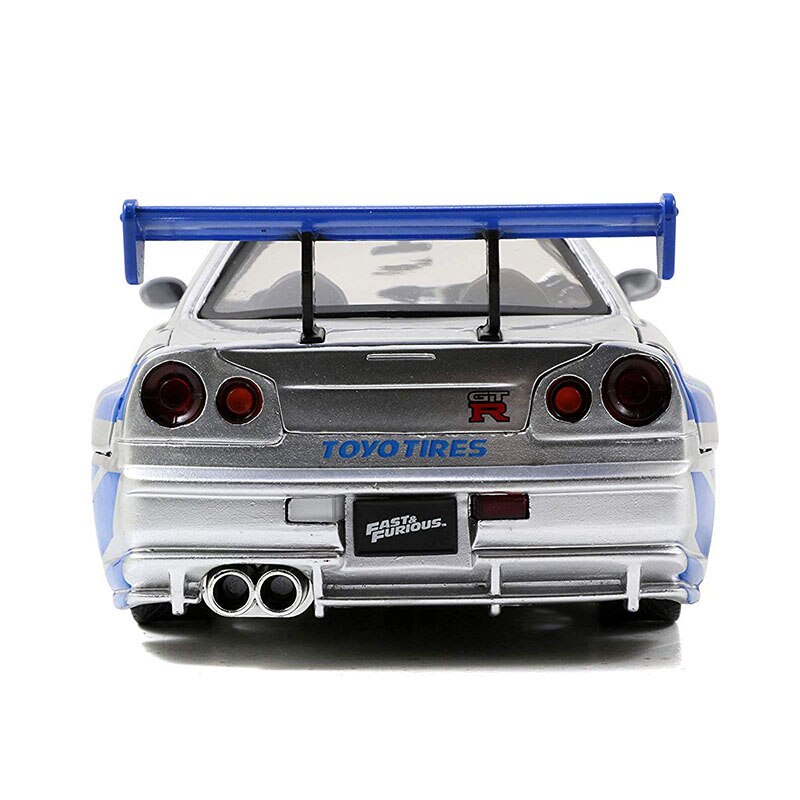 Jada 1:24 Nissan Skyline GTR R34 Diecasts & Toy Vehicles Alloy Metal Car Model High Simulation Collectible Toys Gift J230