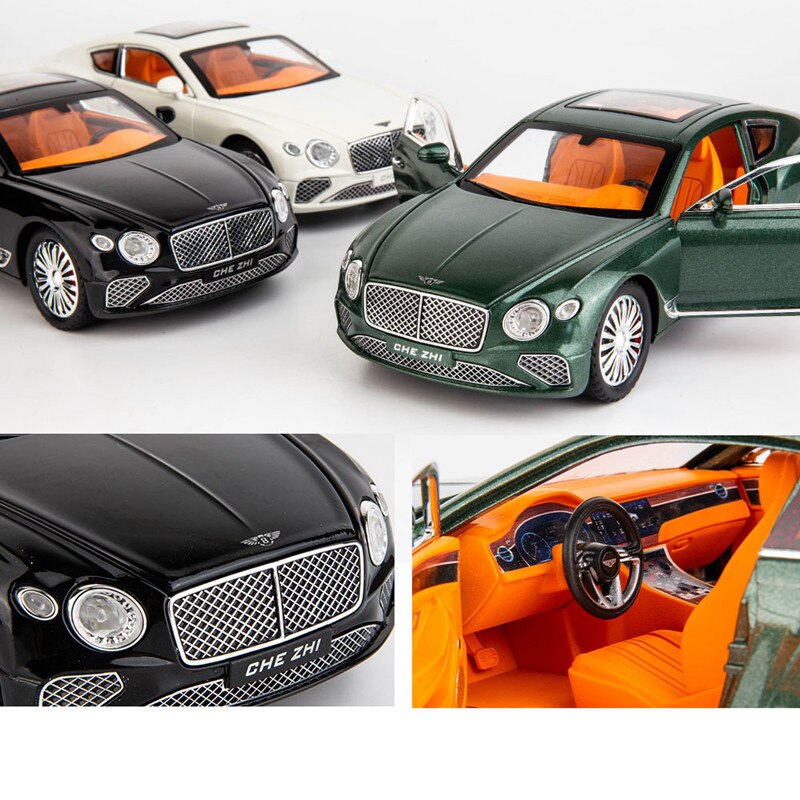 1/24 Bentley Continental GT Metal Vehicle Alloy Model Car Collection Simulation Diecast Toy Light Sound Toys For Children Kids