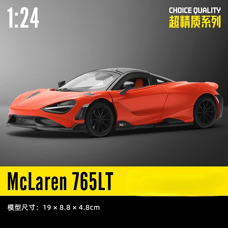 1:24 Mclaren 765LT High Simulation Diecast Car Metal Alloy Model Car Children's toys collection gifts F540