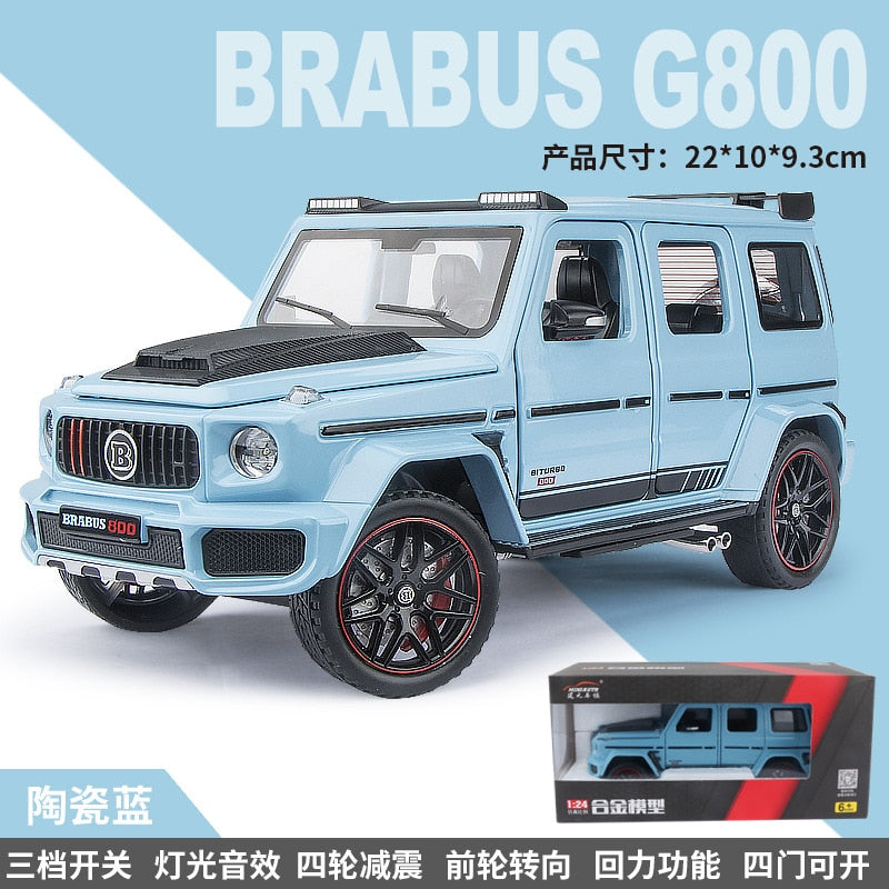 1:24 Mercedes Benz BRABUS G800 High Simulation Diecast Metal Alloy Model car Sound Light Pull Back Collection Kids Toy Gift
