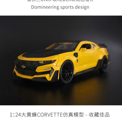 1:24 Chevrolet Camaro Alloy Sports Car Model Diecast Metal Vehicles Model Simulation Sound Light Collection Kids Toy Gift F261