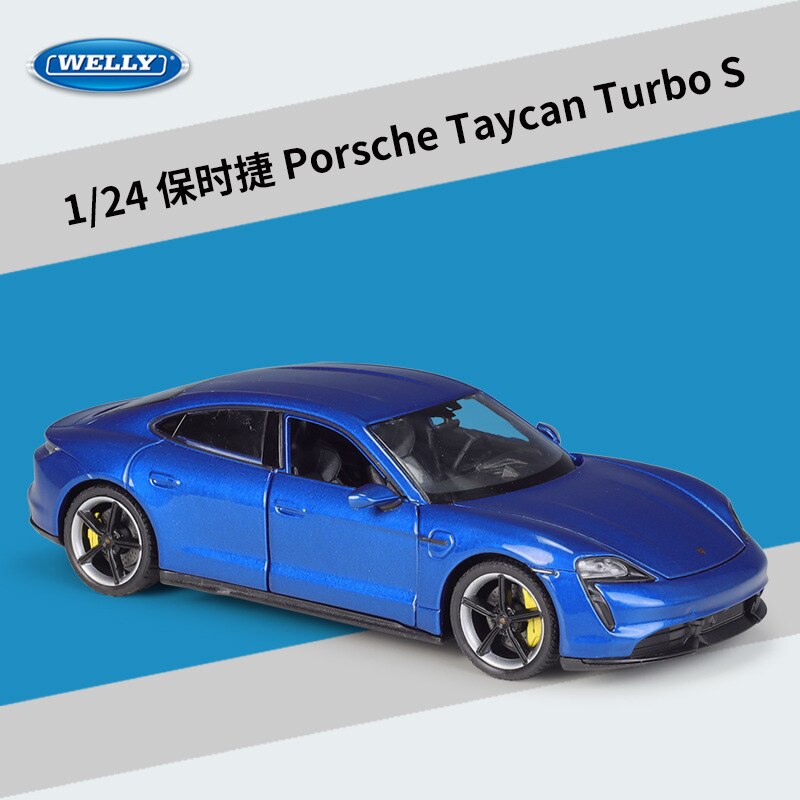 WELLY 1:24 Porsche Taycan Turbo S Car Alloy Car Model Car Decoration Collection Gift Toy Diecasts Model Boy Toy B744