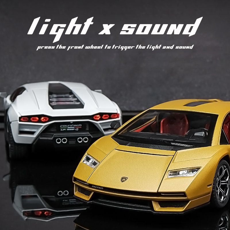 1:24 Lamborghini Countach LPI 800-4 Alloy Car Model Diecast Car Sound Light Car Lovers Collection Kids Birthday Gift Metal Toys