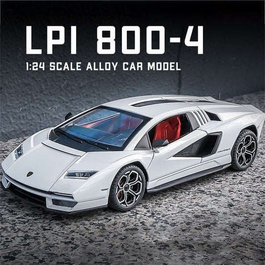 1:24 Lamborghini Countach LPI 800-4 Alloy Car Model Diecast Car Sound Light Car Lovers Collection Kids Birthday Gift Metal Toys