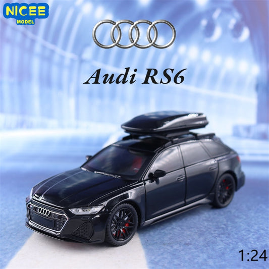 1:24 Audi RS6 TRAVEL EDITION High Simulation Diecast Metal Alloy Model car Sound Light Pull Back Collection Kids Toy Gifts F547