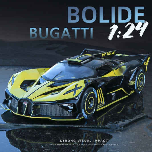 1:24 Bugatti Bolide Alloy Sport Car Model Diecasts & Toy Metal Super Car Model Simulation Sound Light Collection Childrens Gift