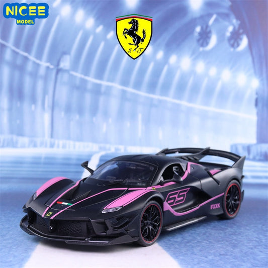 1:24 Ferrari FXXK Alloy Sports Car Model Diecast Metal Toy Race Car Model Simulation Sound and Light Collection Kids Gift F358
