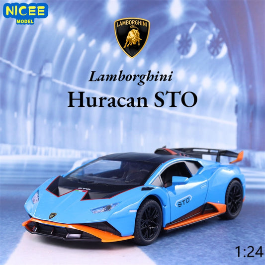 1:24 Lamborghini Huracan STO Alloy Car Model Diecasts Metal Toy Off-road Vehicles Car Model Collection Kids Gift F443