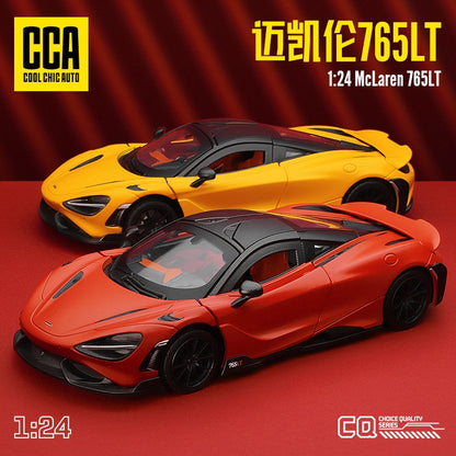 1:24 Mclaren 765LT High Simulation Diecast Car Metal Alloy Model Car Children's toys collection gifts F540