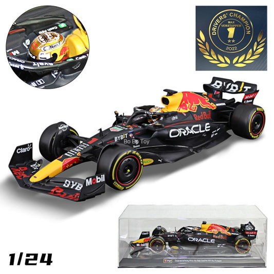 Bburago 1:24 2022 F1 Red Bull RB18 #1 Verstappen Champion Gold Helmet #11 Perez Formula Racing Car Diecast Alloy Model Toy Gifts