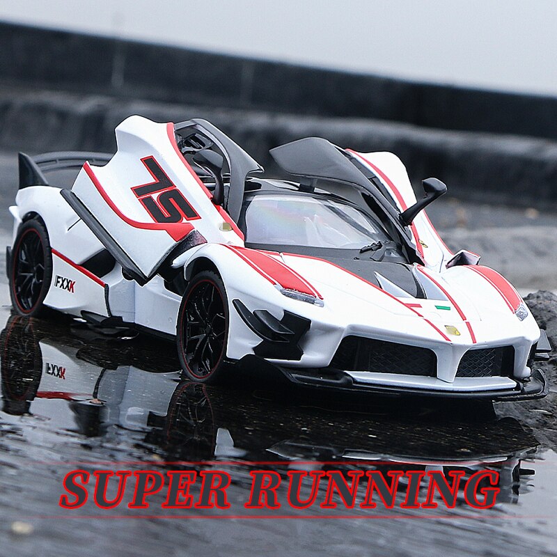 1:24 Ferrari FXXK Alloy Sports Car Model Diecast Metal Toy Race Car Model Simulation Sound and Light Collection Kids Gift F358